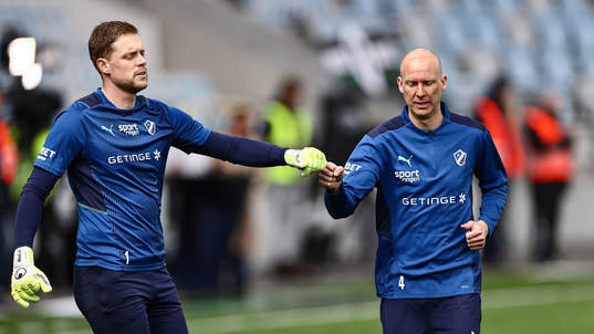 Halmstads målvakt Malkolm Nilsson Säfqvist och Andreas
