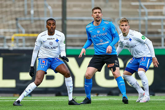 IFK Norrköpings Theo Rask, Halmstads Mikael Boman och IFK