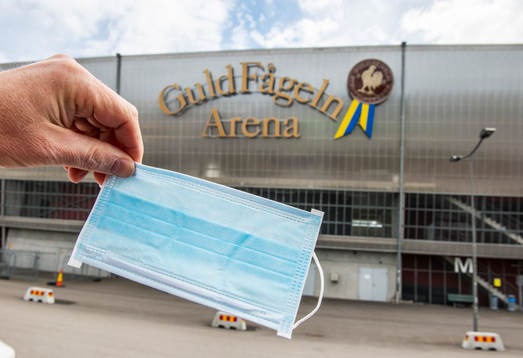 Det råder krav på munskydd på Guldfågeln Arena