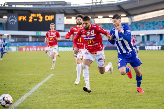 Degerfors Sean Sabetkar och IFK Göteborgs Kevin Yakob