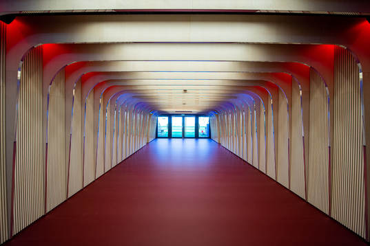General interior view of the players tunnel at Ullevaal