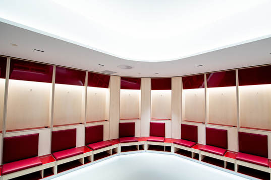 General interior view of the home team dressing room at