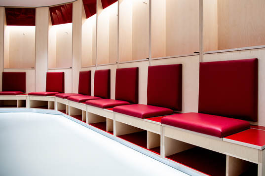 General interior view of the home team dressing room at