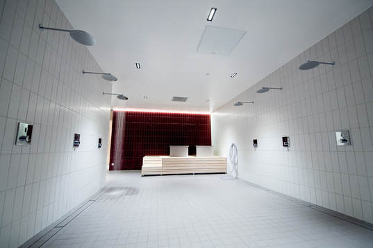General interior view of the home team shower at Ullevaal