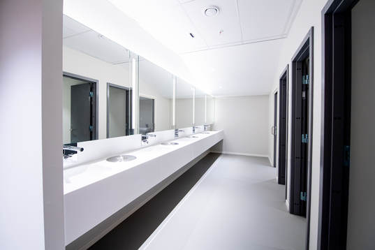 General interior view of the home team bathroom at Ullevaal