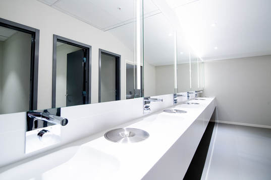 General interior view of the home team bathroom at Ullevaal