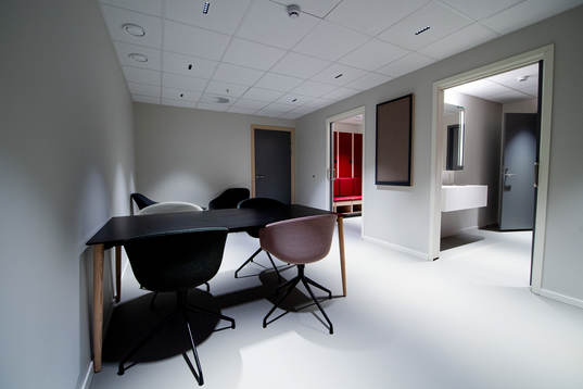 General interior view of the referee dressing room at