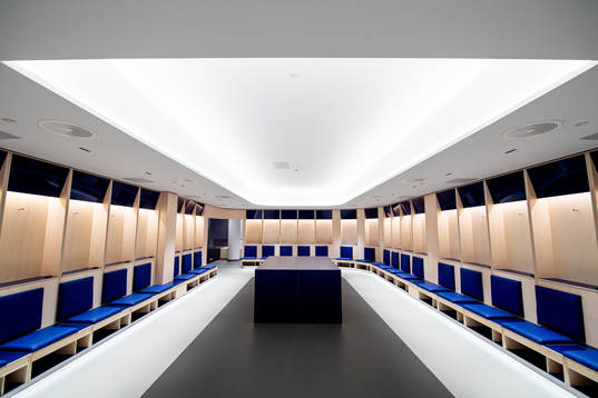 General interior view of the away team dressing room at