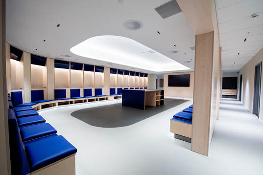 General interior view of the away team dressing room at
