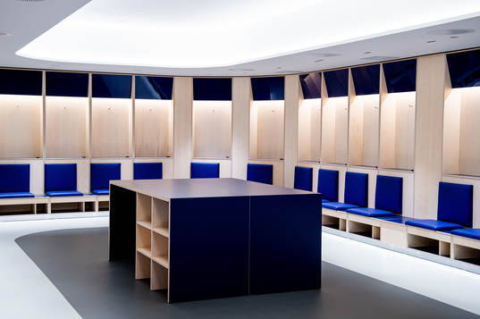 General interior view of the away team dressing room at