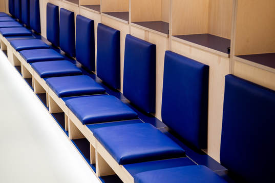 General interior view of the away team dressing room at