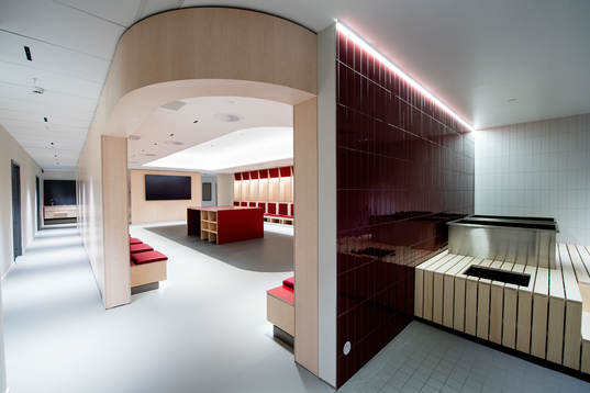General interior view of the home team dressing room at