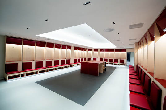 General interior view of the home team dressing room at