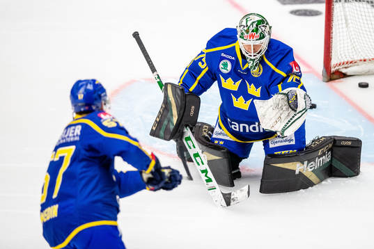 Sveriges målvakt Arvid Holm