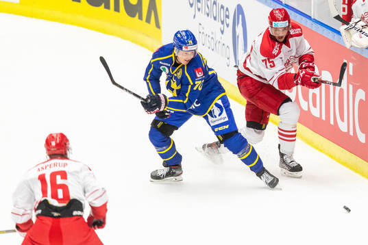 Sveriges Dennis Rasmussen och Danmarks Mathias From