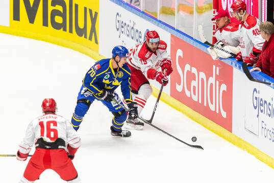 Sveriges Dennis Rasmussen och Danmarks Mathias From