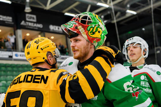 Rögles målvakt Christoffer Rifalk jublar