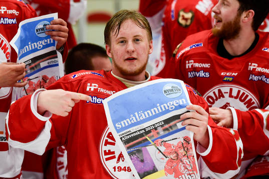 Troja/Ljungbys Tim Bothén jublar
