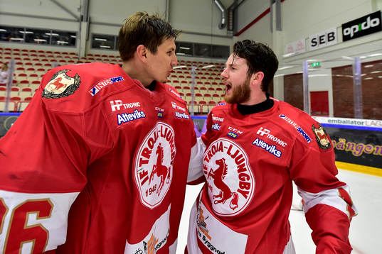 Troja/Ljungbys målvakt Wictor Ragnewall och Victor Romfors