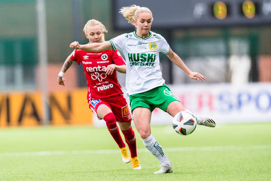 Hammarbys Hanna Lundkvist och Örebros Nathalie Hoff Persson