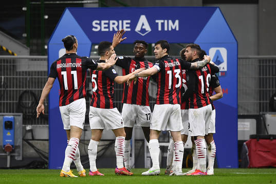 Zlatan Ibrahimovic of Milan celebrates