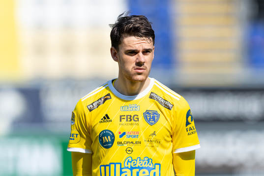 Falkenbergs Samuel Adrian före fotbollsmatchen i