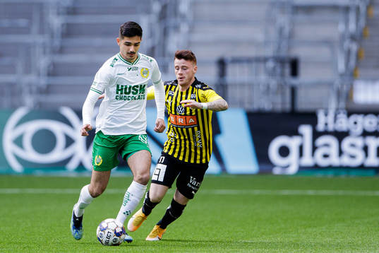 Hammarbys Aimar Sher och Häckens Tobias Heintz