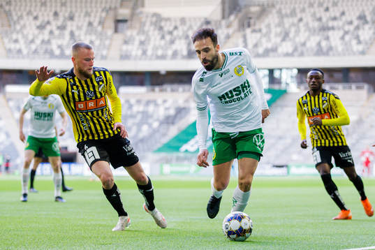 Häckens Alexander Faltsetas och Hammarbys Abdul Khalili