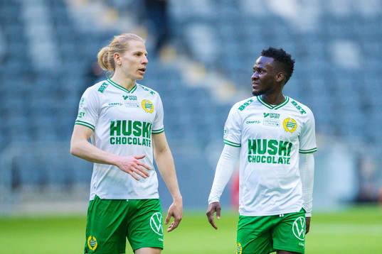 Hammarbys Gustav Ludwigson och David Accam