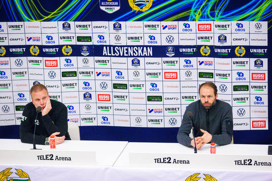 Hammarbys tränare Stefan Billborn och Häckens tränare