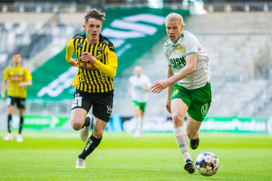 Häckens Patrik Wålemark och Hammarbys Gustav Ludwigson
