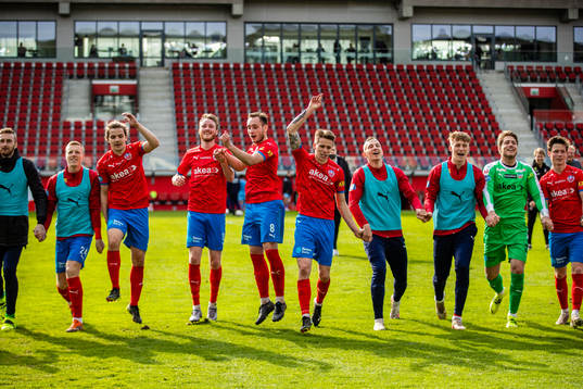 Helsingborgs spelare jublar