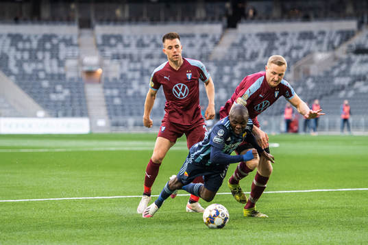 Malmö FFs Jonas Knudsen och Franz Brorsson mot