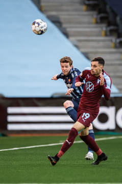 Djurgårdens Aslak Witry och Malmö FFs Veljko Birmancevic