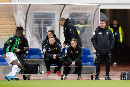 GAIS tränare Stefan Jacobsson t.h