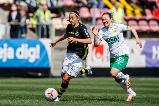 s Rosa Kafaji och Hammarbys June Pedersen