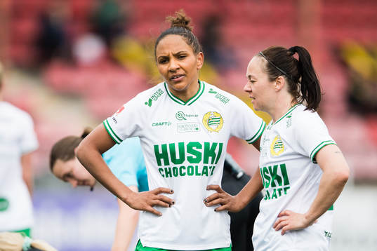 Hammarbys Madelen Janogy och June Pedersen deppar