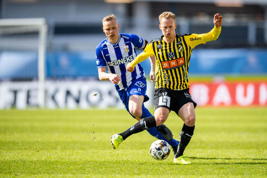 IFK Göteborgs Kolbeinn Sigthorsson och Häckens Gustav