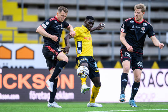 Kalmars Rasmus Sjöstedt och Lars Saetra mot Elfsborgs