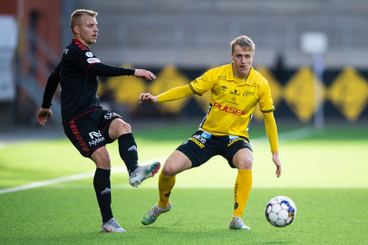 Kalmars Sebastian Ring och Elfsborgs Jeppe Møldrup Okkels