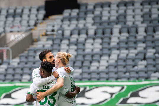 Hammarbys Akinkunmi Amoo, Gustav Ludwigson och Abdul