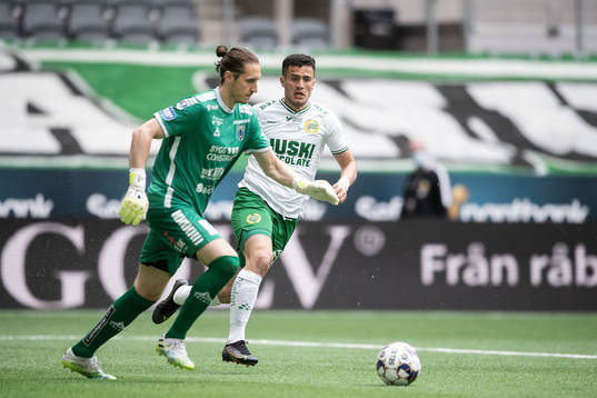 Sirius målvakt David Mitov Nilsson och Hammarbys Astrit