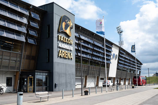 Falcon Alkoholfri Arena före fotbollsmatchen i Superettan