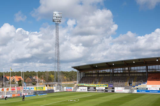 Falcon Alkoholfri Arena före fotbollsmatchen i Superettan