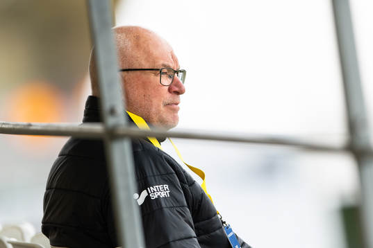 Falkenbergs sportchef Håkan Nilsson före fotbollsmatchen