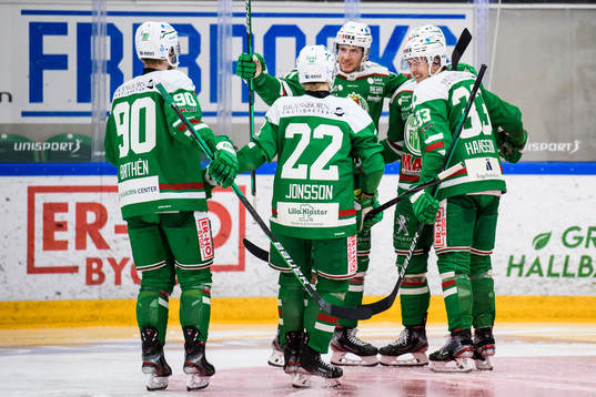 Rögles Adam Tambellini och Niklas Hansson jublar