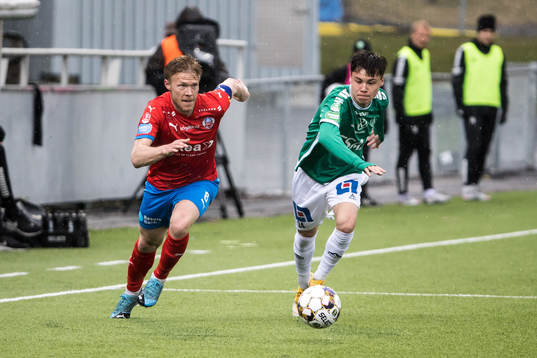 Helsingborgs Andreas Landgren och Brages Noa Williams