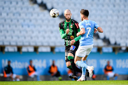 Varbergs Robin Simovic och Malmö FFs Erdal Rakip