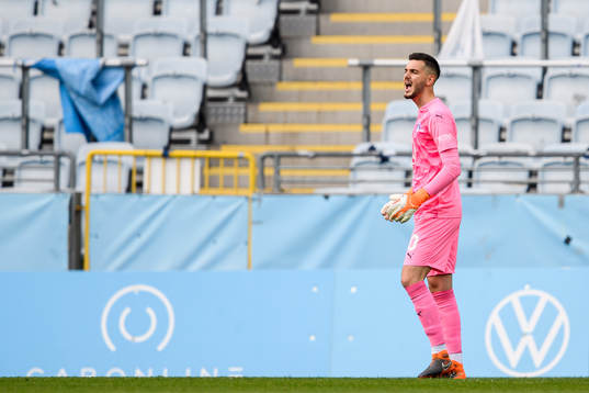 Malmö FFs målvakt Marko Johansson deppar