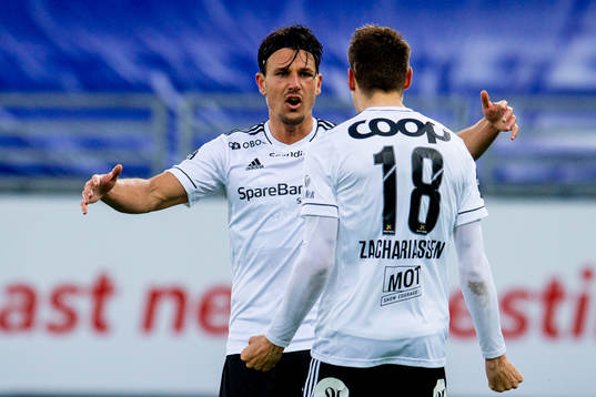 Kristoffer Zachariassen of Rosenborg celebrates with
